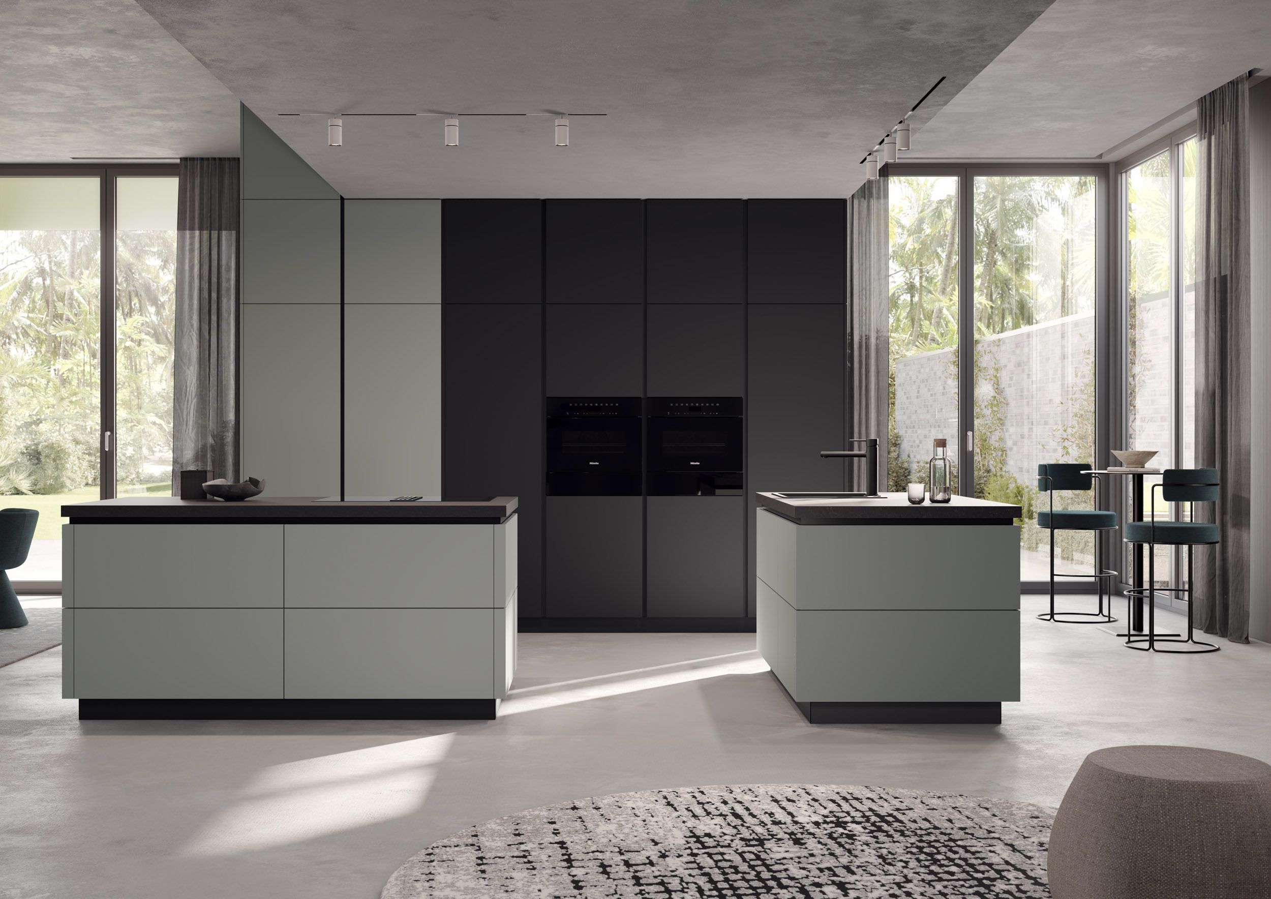 Moderne Kücheninsel im eleganten minimalistischen Design