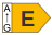 Energieeffizienzklasse E gelbes Energielabel Pfeilsymbol.